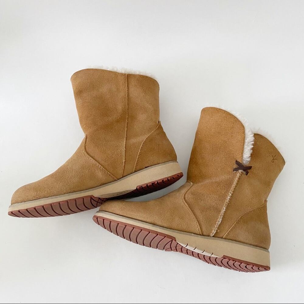 EMU Australia Beach Lo Winter Real Sheepskin & Suede Boots Sz 5 Camel - Picture 4 of 13
